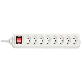 Lindy 73169 Multiprise Suisse 8 prises, avec interrupteur, Blanc