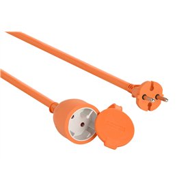 Rallonge de jardin 16A, Pronlongateur orange 20 mètres, câble H05VVF 2x1,5 pour appareils de classe II (sans terre)