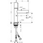Axor Uno Select, confort-Hauteur 110 mm, mitigeur de lavabo sans bonde Chromé