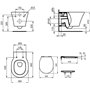Ideal Standard Pack WC suspendu Cuvette Connect Air Aquablade + Abattant Ultrafin Frein de chute E008701