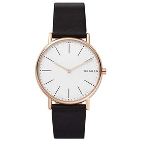 Skagen Homme Analogique Quartz Montre avec Bracelet en Cuir SKW6430