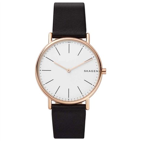Skagen Homme Analogique Quartz Montre avec Bracelet en Cuir SKW6430