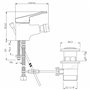 SCHÜTTE ATHOS 41200 Robinet de bidet avec bonde et tige de tirette, mitigeur pivotant de marque Chromé