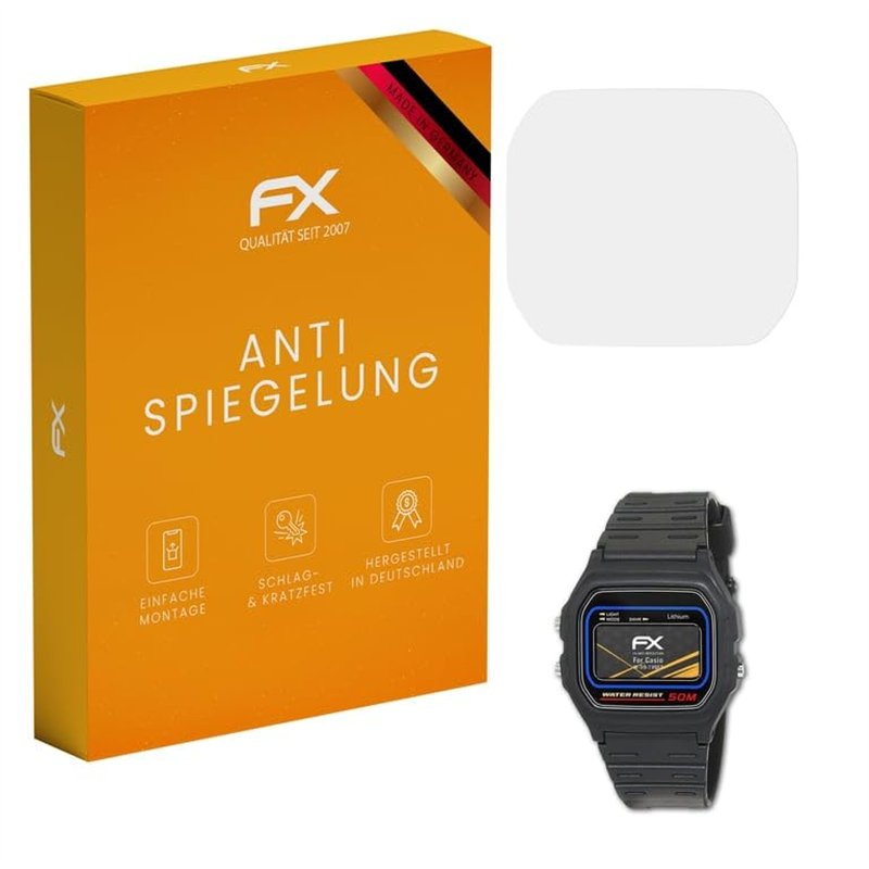 atFoliX Protecteur d'écran compatible avec Casio W-59-1VQES Film Protection d'écran, antiréfléchissant et absorbant les chocs FX