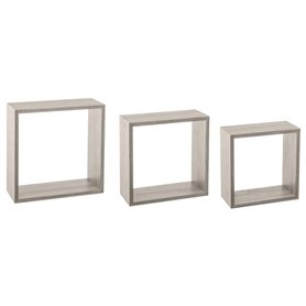 5 five simply smart 3 Grandes étagères murales Cube Effet chêne Gris Fixy