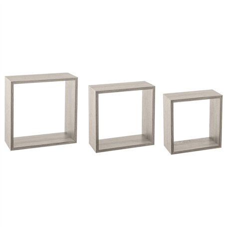 5 five simply smart 3 Grandes étagères murales Cube Effet chêne Gris Fixy