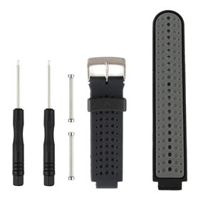 Fit-power Bracelet de rechange pour montre connectée Garmin Forerunner 220/230/235/620/630 Noir/gris Taille unique, noir/gris, R