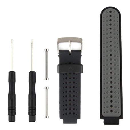 Fit-power Bracelet de rechange pour montre connectée Garmin Forerunner 220/230/235/620/630 Noir/gris Taille unique, noir/gris, R