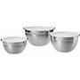 Amazon Basics Maison Lot de 3 saladiers en acier inoxydable, Argenté