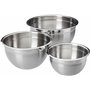 Amazon Basics Maison Lot de 3 saladiers en acier inoxydable, Argenté