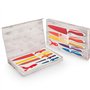 SHOP-STORY - 5 Couteaux De Cuisine avec Économe Set en INOX Colorés Recouverts De Céramique