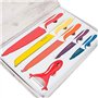 SHOP-STORY - 5 Couteaux De Cuisine avec Économe Set en INOX Colorés Recouverts De Céramique