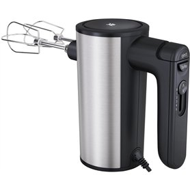 WMF Batteur électrique, 5 vitesses, Inox 18/10 Cromargan, Rangement position verticale, Fouet et crochet pétrin en inox, 400 W, 