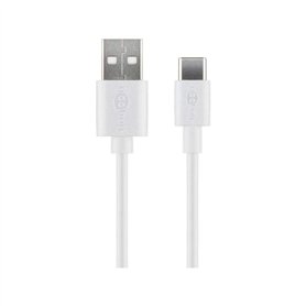 Goobay 59126 Câble de Chargement et de Synchronisation USB-C, USB-A vers USB-C, Blanc, 0.5m Longueur de Câble