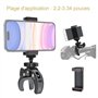UTEBIT Support Guidon de Moto Vélo pour GoPro, 360° Rotatif Fixation Montage Support avec Support Telephone, Fixation Camera Cla