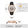 Emporio Armani Montre pour homme, mouvement automatique, boîtier en acier inoxydable or rose de 43 mm avec bracelet en cuir, AR6