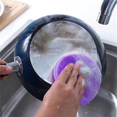 SHOP-STORY - Pack de 3 Éponges Multi-Usages en Silicone pour la Vaisselle et tous Types de Surfaces - Éponge Vaisselle Nouvelle 