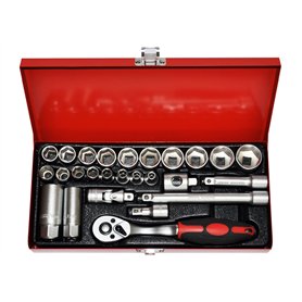 PRECISION STEEL Coffret cliquet + Douilles 3/8". 26 pièces