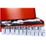 PRECISION STEEL Coffret cliquet + Douilles 3/8". 26 pièces