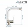 Schütte 79864 Rio Robinet de Cuisine, Aspect Acier Inoxydable/Blanc