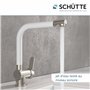 Schütte 79864 Rio Robinet de Cuisine, Aspect Acier Inoxydable/Blanc