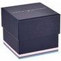 Tommy Hilfiger Montre Analogue Multifonctionnelle pour Homme - Bracelet en Cuir Marron, Cadran Bleu Marine de 44mm, Mouvement à 