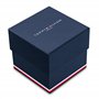 Tommy Hilfiger Montre Analogue Multifonctionnelle pour Homme - Bracelet en Cuir Marron, Cadran Bleu Marine de 44mm, Mouvement à 