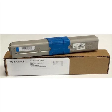 Toner OKI 44469724 pour C510 C530 MC561 C511 C531 MC562 n dn dnw - Cyan - 5.000 Pages - Régénéré Made in Italy