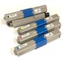 Toner OKI 44469722 23 24 44469804 pour C510 C530 MC561 C511 C531 MC562 n dn dnw - Noir, Jaune, Magenta, Cyan - 5.000 Pages - Rég