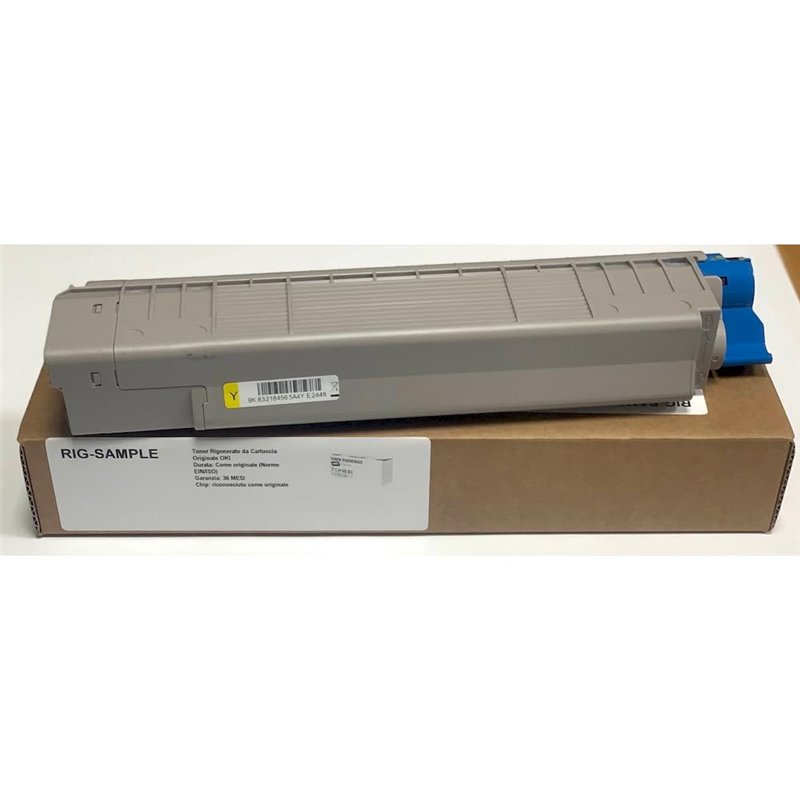 Toner OKI 44059229 pour ES8460n ES 8460 dn cdxn CDN cdtn - Jaune - 9.000 Pages - Régénéré Made in Italy
