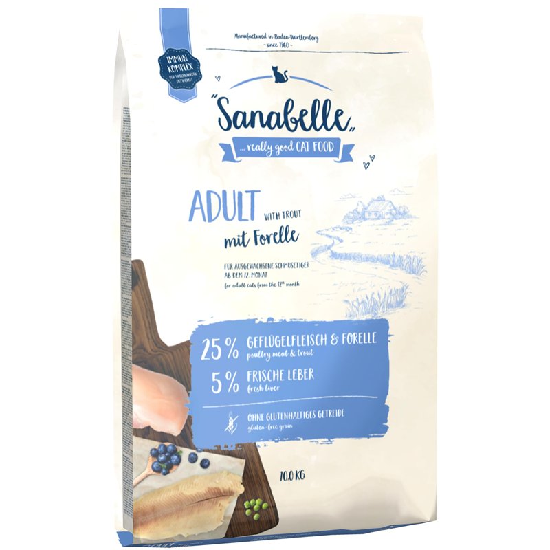 Sanabelle Adult à la truite - Croquettes pour chats adultes (à partir de 12 mois) - 1 x 10 kg