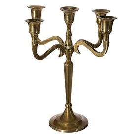 Atmosphera - Bougeoir 5 têtes métal - Or - H27 cm