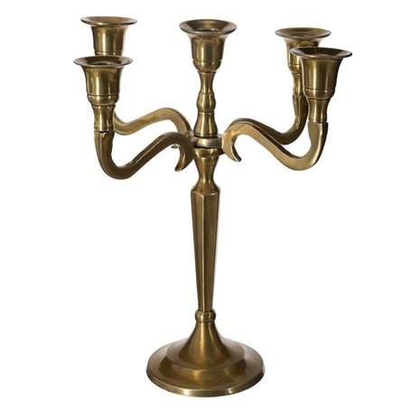 Atmosphera - Bougeoir 5 têtes métal - Or - H27 cm