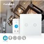Commutateur Mural SmartLife | Wi-FI | Double | Montage Mural | 1000 W | AndroidT/iOS | Verre | Blanc