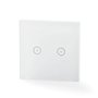Commutateur Mural SmartLife | Wi-FI | Double | Montage Mural | 1000 W | AndroidT/iOS | Verre | Blanc