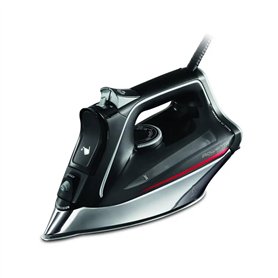 Rowenta DW8210D1 – Fer à repasser vapeur sec, semelle Microsteam 400, 2 m, 200 g/min, noir, rouge, 50 g/min