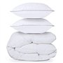 IDMarket - Couette 220x240 CM AELA en Plume d'oie Anti acarien 500 GR + 2 oreillers