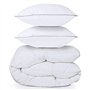IDMarket - Couette 220x240 CM AELA en Plume d'oie Anti acarien 500 GR + 2 oreillers