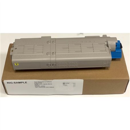 Toner OKI 46490605 pour C532 C542 MC563 MC573 532 542 573 563 - Jaune - 6.000 Pages - Régénéré Made in Italy