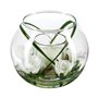 Atmosphera - Composition Florale Artificielle et Bougie - Vase en Verre - H10 cm - Modèle 1