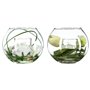 Atmosphera - Composition Florale Artificielle et Bougie - Vase en Verre - H10 cm - Modèle 1