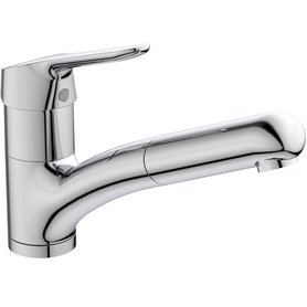 Ideal Standard BC143AA Ceraflex Mitigeur cuisine monocommande à poser sur évier, douchette orientable et amovible Chromé