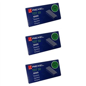 REXEL Lot de 3 boîtes de 1000 agrafes Swingline Tot 50 Cuivrées