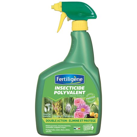 FERTILIGENE FVEGPAL - Pulvérisateur Insecticide Polyvalent Prêt à L'emploi 800 ml - A base d'huile végétale de Colza - Elimine d