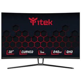 Itek Moniteur GGC - 32" Incurvé, 2560x1440 QHD, Panneau VA 240Hz, réponse 1ms, connexions 2xHDMI et 2xDP, HDR 400, Adapt Sync