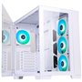 Boîtier DARK CAVE - Tour de jeu, ATX, ventilateur ARGB 4x12cm, 2xUSB3, Type-C, verre trempé latéral et panneau avant, White Edit