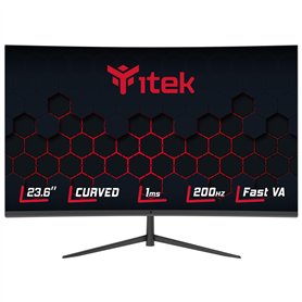 iTek Moniteur GGC - 23,6" incurvé, 1920 x 1080 FHD, Panneau VA, 200 Hz, réponse 1 ms, connexions HDMI et DP, Adapt Sync