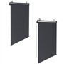 IDMarket - Lot de 2 Stores enrouleurs L.124 x H. 225 CM pour pergola Gris Anthracite
