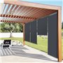 IDMarket - Lot de 2 Stores enrouleurs L.124 x H. 225 CM pour pergola Gris Anthracite