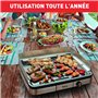 Tefal Plancha Electrique Maxi Plancha XXL 10/12 Personnes Plancha Intérieur Et Extérieur Inox CB690D12